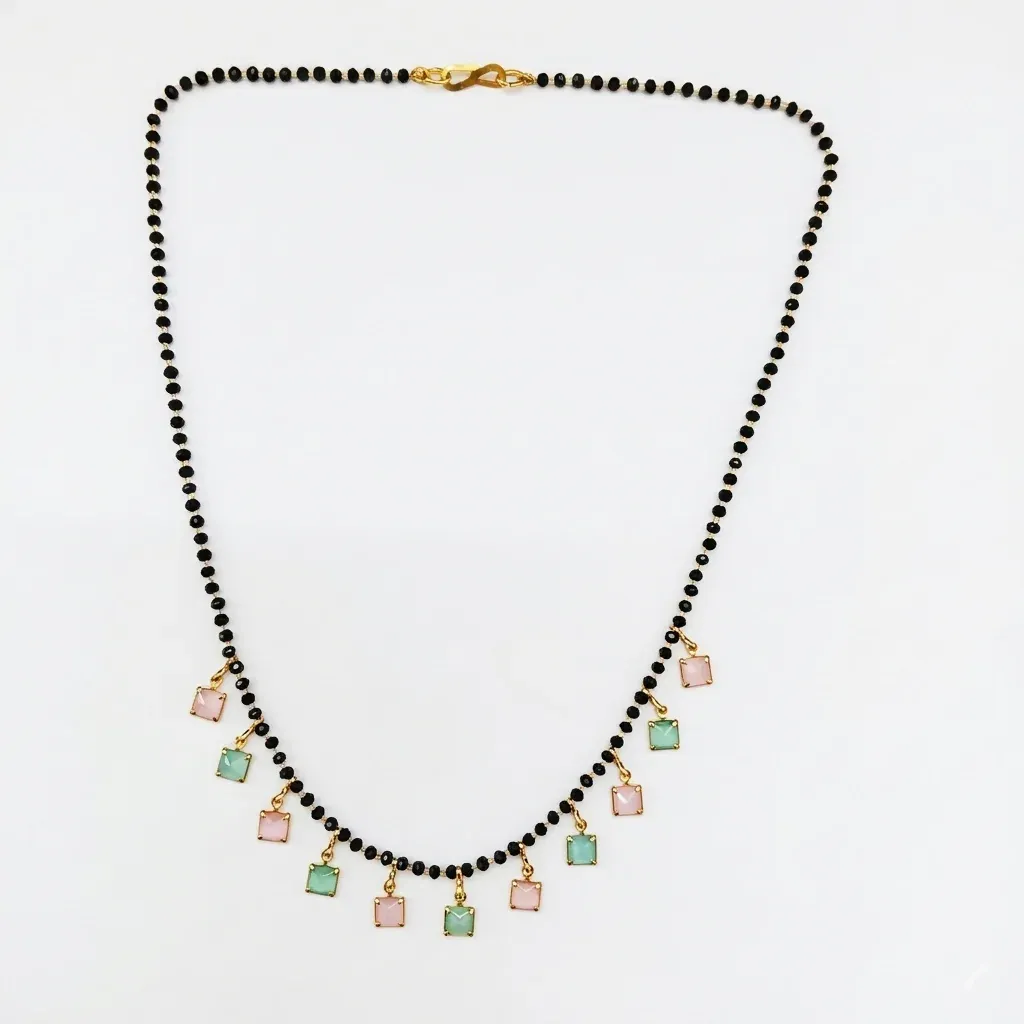 Elegant Pastel Stone Mangalsutra Necklace for Women - Detailed Feature View 2