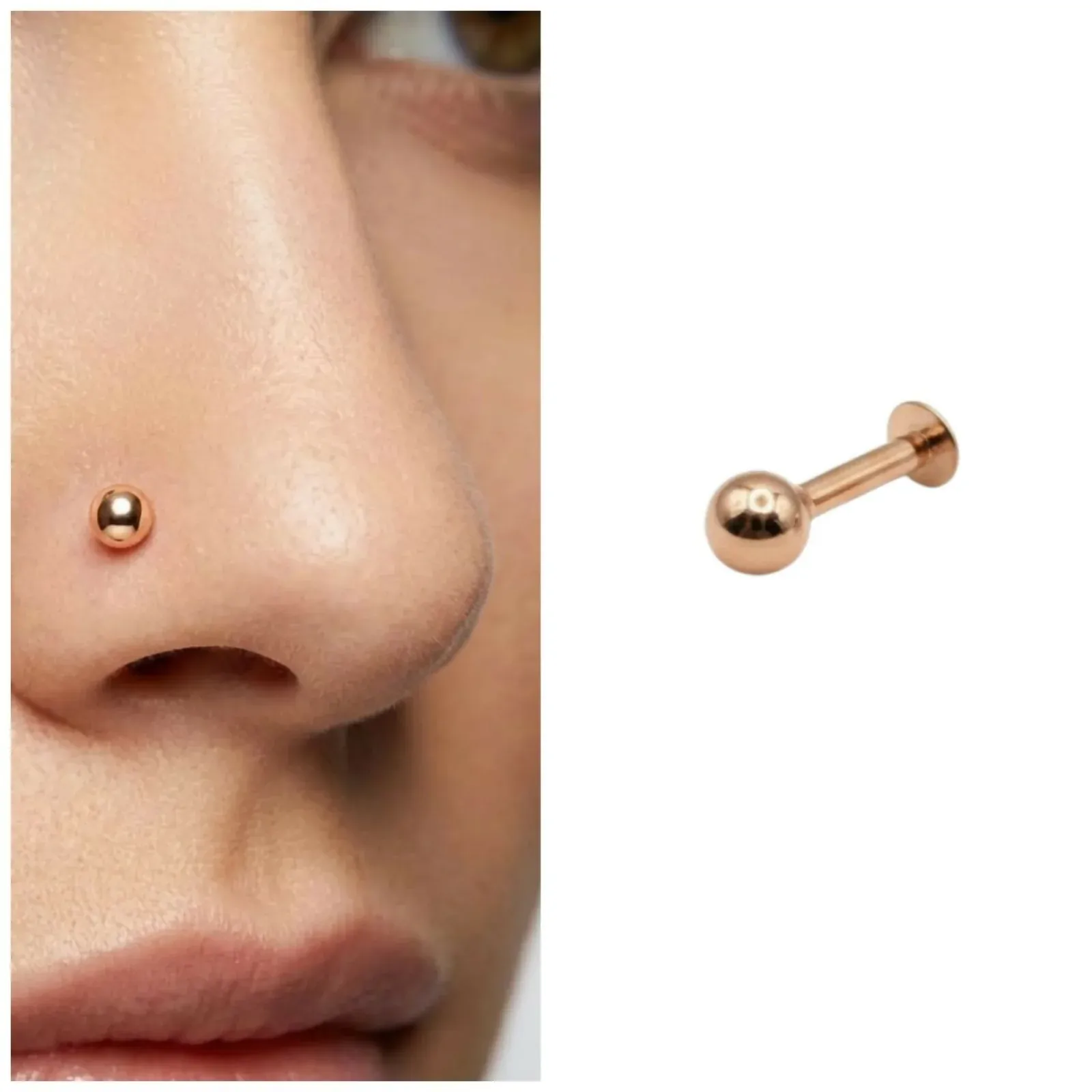 Premium Rose Gold Nosepin – Comfortable Flat Back Stud for Daily Wear - Buy Online at Alikart