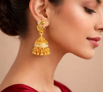 Peacock Feather Jewelry – Elegant Traditional Earrings for Festive Looks