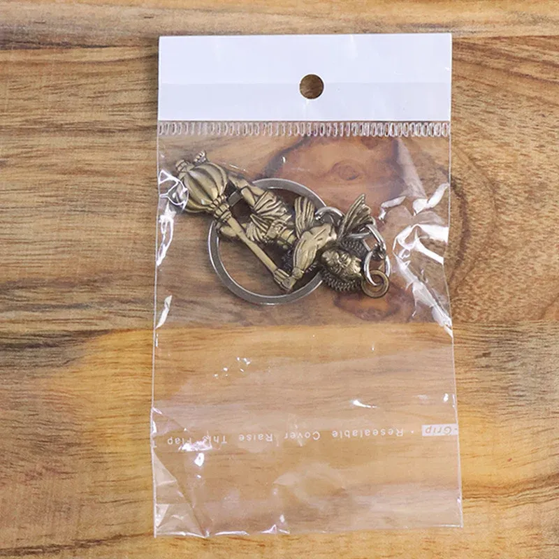 Hanuman Ji Keychain with Gada – Antique Finish Devotional Charm - Detailed Feature View 4