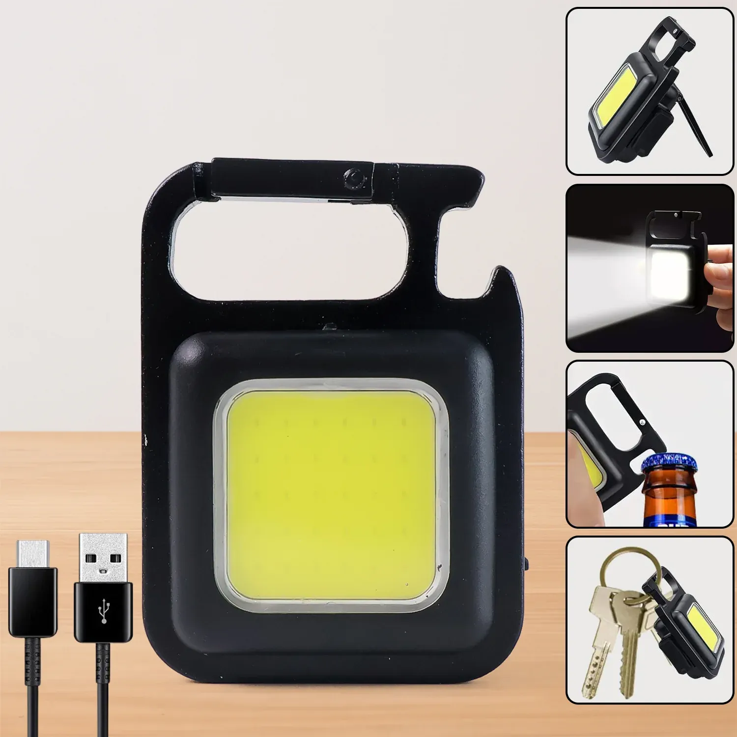 Premium Rechargeable Keychain Flashlight – 4 Light Modes, Magnetic Base | Vastate - Buy Online at Alikart