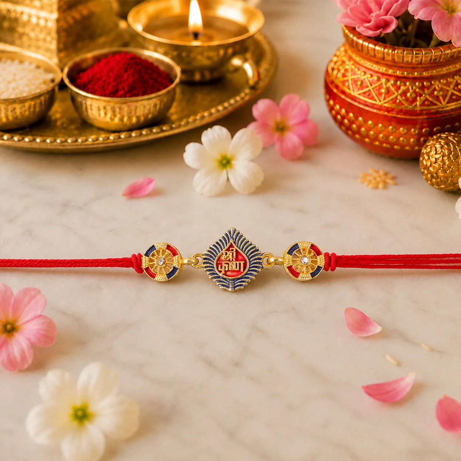 Shri Krishna Rakhi – Elegant Thread Design for Raksha Bandhan - Detailed Feature View 2