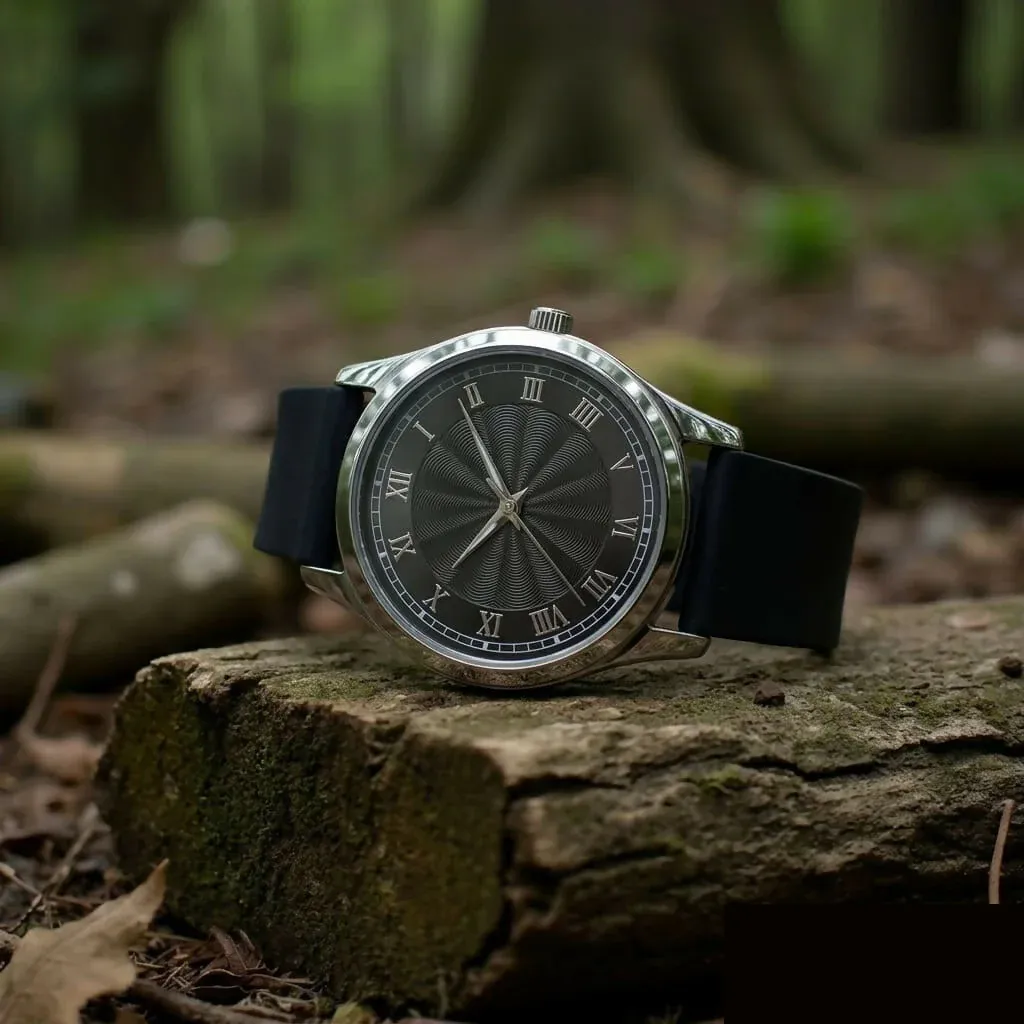 Outdoor Style Analog Wrist Watch – Classic Round Dial Design - Detailed Feature View 1