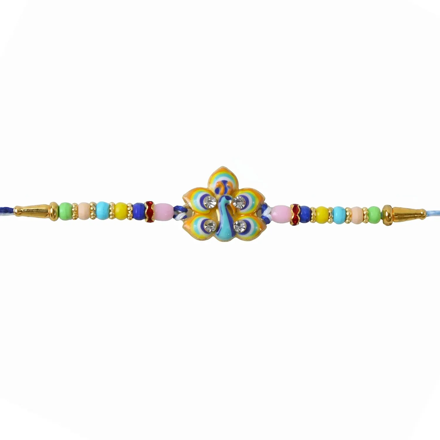 Rakshabandhan Peacock Feather Rakhi – Elegant Traditional Design - Detailed Feature View 4