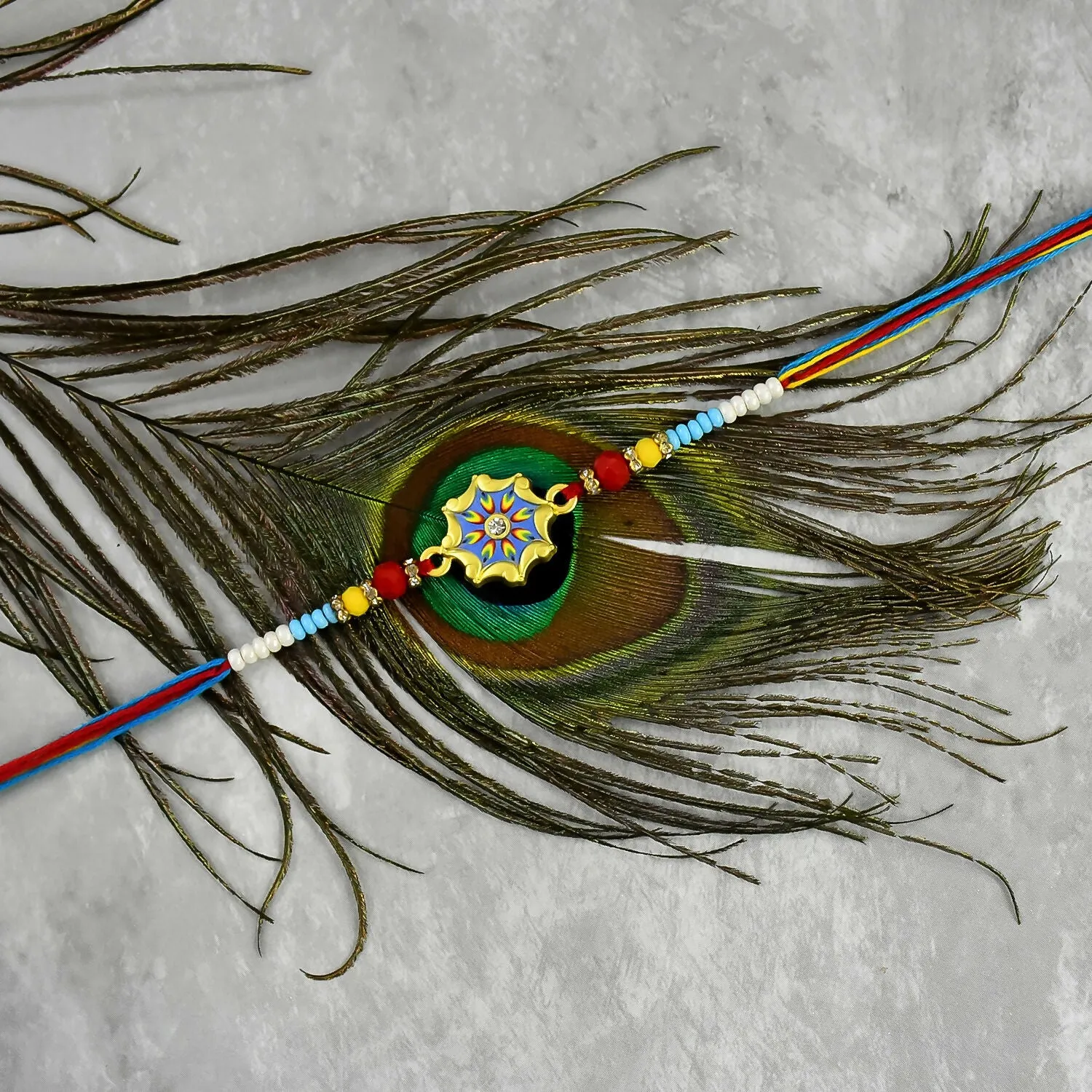 Bhaiya Bhabhi Rakhi Set – Vibrant Beadwork for Siblings - Detailed Feature View 1