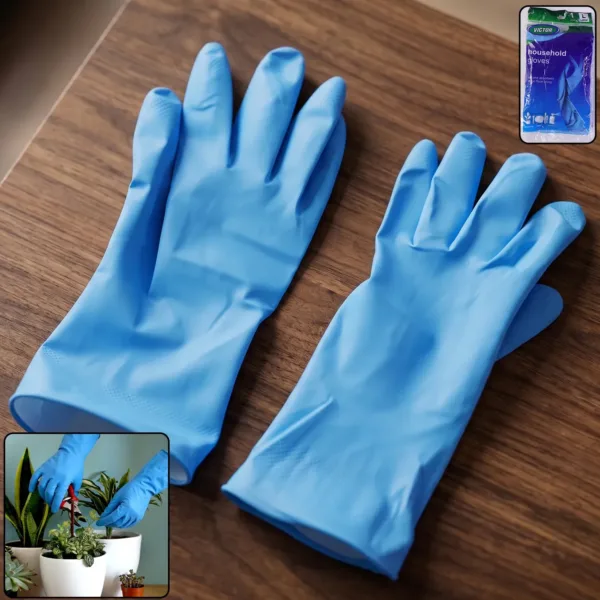 Waterproof Rubber Cleaning Gloves – Durable & Reusable Kitchen Gloves