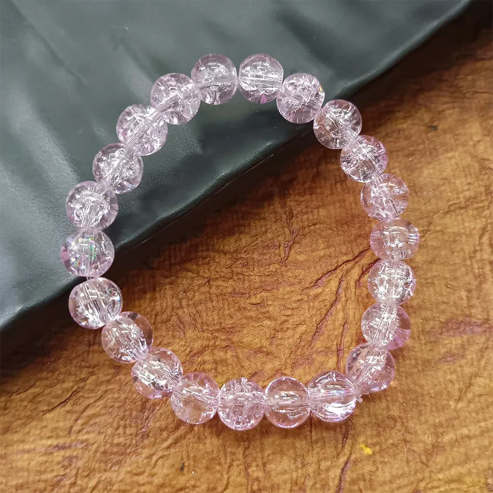 Premium Crystal Crackle Glass Beads Bracelet – Elegant Stretch Design - Buy Online at Alikart