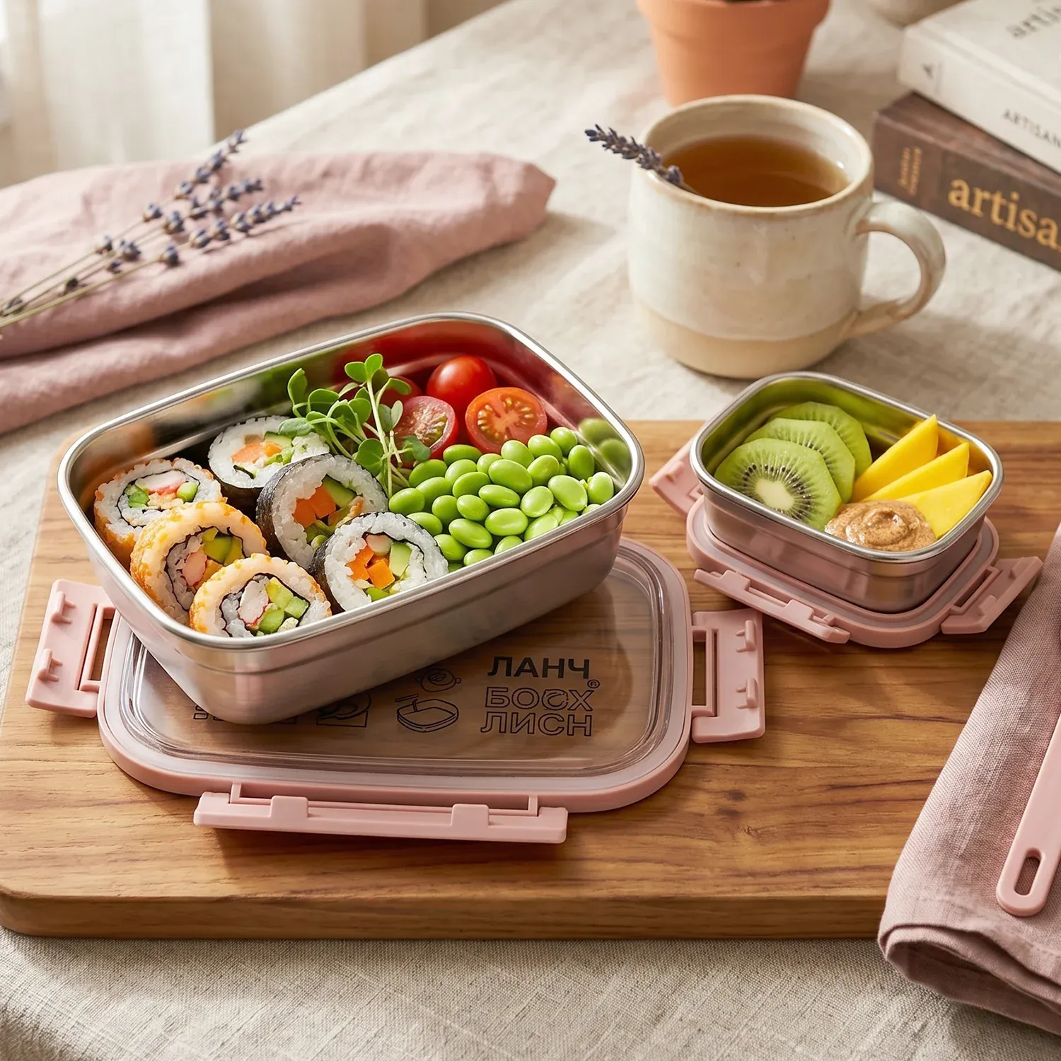 Kids Stainless Steel Lunch Box Set – Leak-Proof & Durable - Detailed Feature View 2