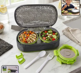 Stainless Steel Lunch Box Set – Durable & Leakproof with Carry Bag
