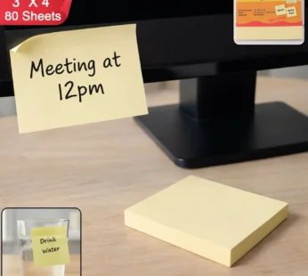 Sticky Note Pad 3 x 4 Inches – Strong Adhesive for Office & Home