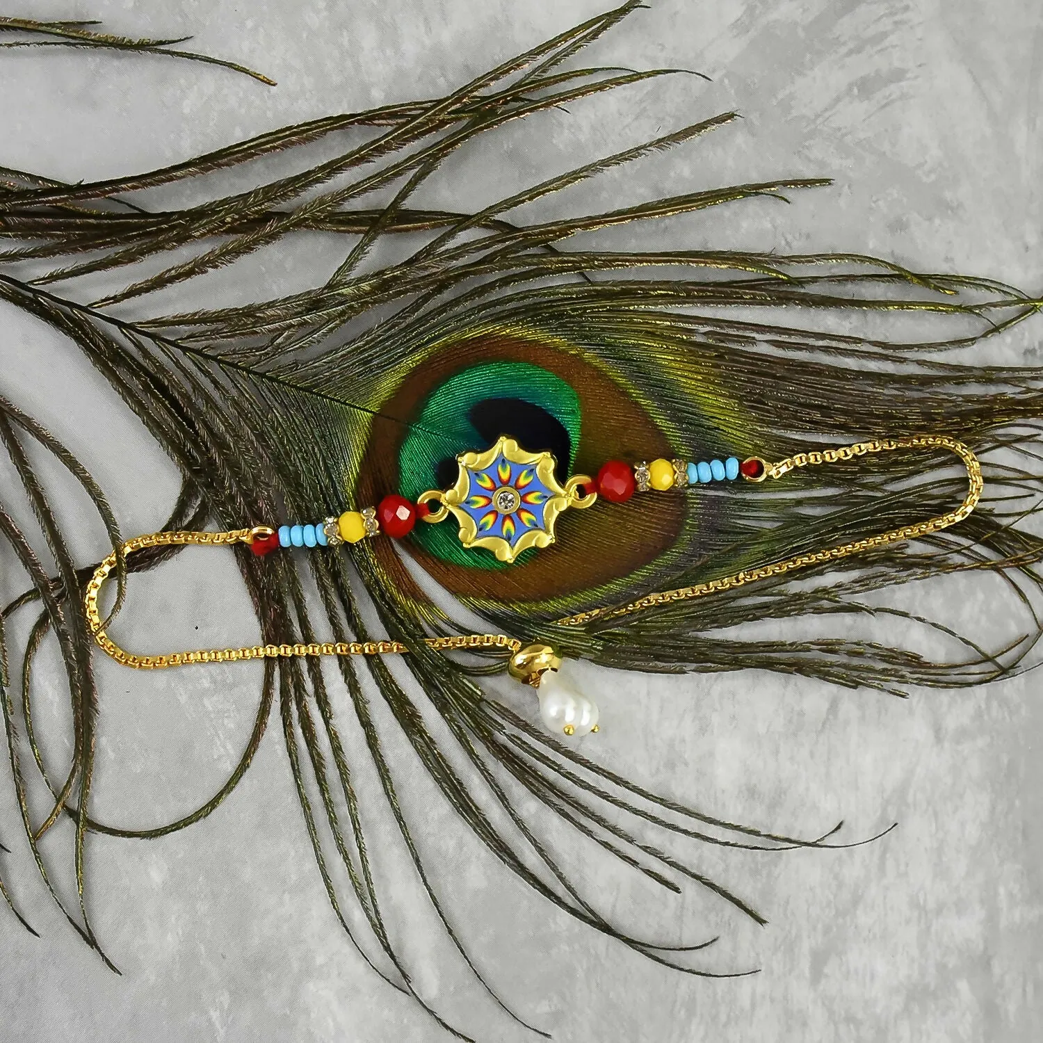 Bhaiya Bhabhi Rakhi Set – Vibrant Beadwork for Siblings - Detailed Feature View 4