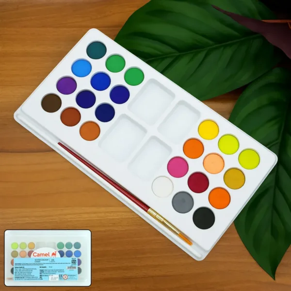 Water Colour Cakes – 24 Vibrant Shades with Brush