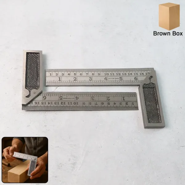 Metal Try Square Ruler Set – Durable 2-Piece Precision Tool