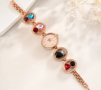 Rose Gold Bracelet Watch – Women’s Analog with Crystal Stones