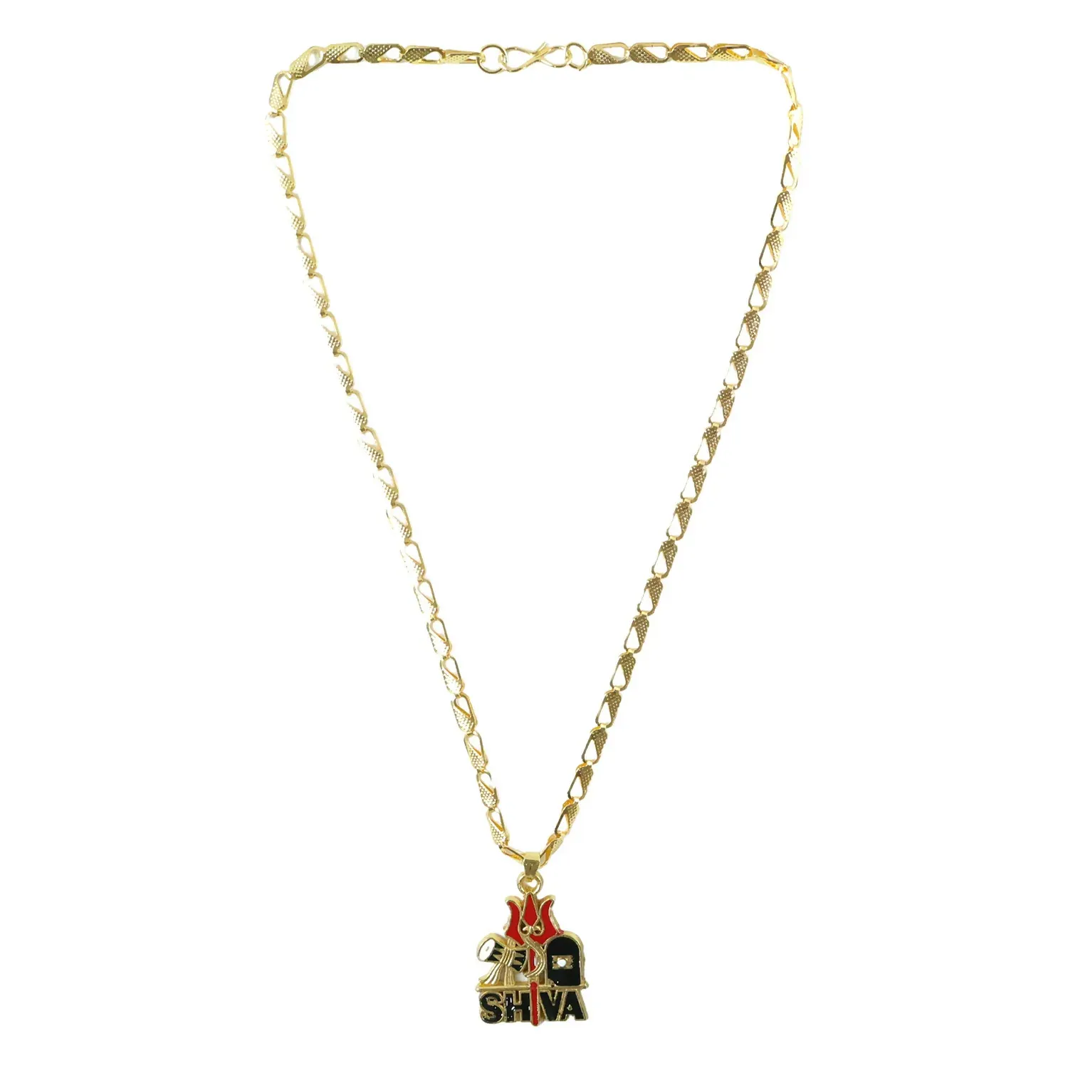 Shiva Trishul Pendant – Gold-Plated Spiritual Jewelry with Designer Chain - Detailed Feature View 4