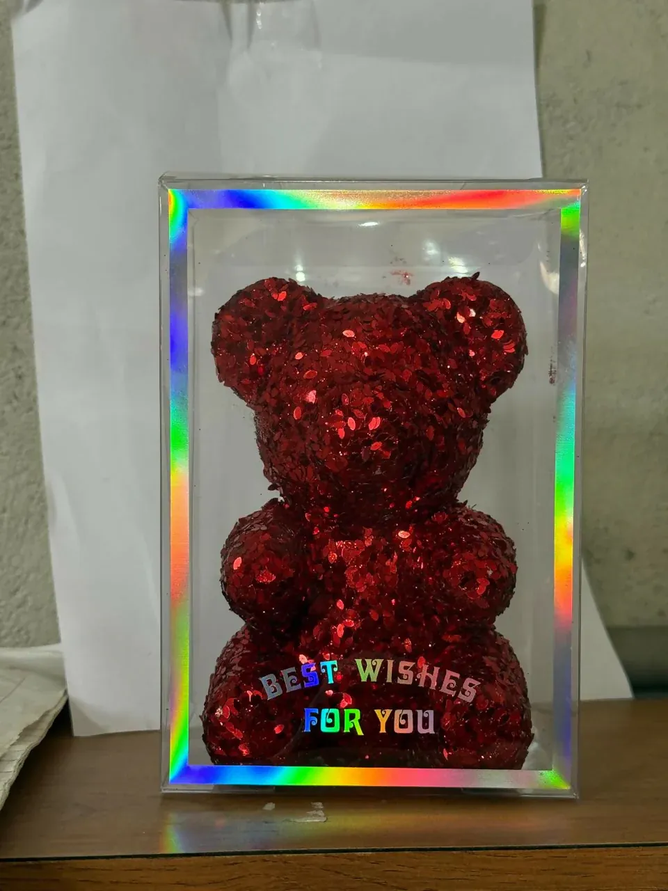 Red Glitter Teddy Bear – Perfect Gift for Special Occasions - Detailed Feature View 4