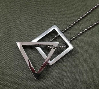 Square Chain Pendant for Men – Geometric Modern Style
