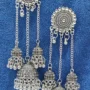 Premium Silver Jhumka Earrings – Traditional Oxidized Design - Buy Online at Alikart
