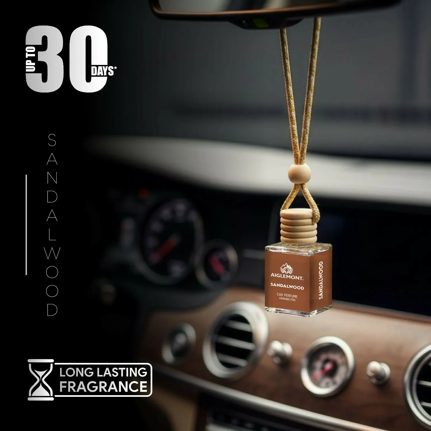 Sandalwood Car Perfume – Long-Lasting Hanging Fragrance - Detailed Feature View 2