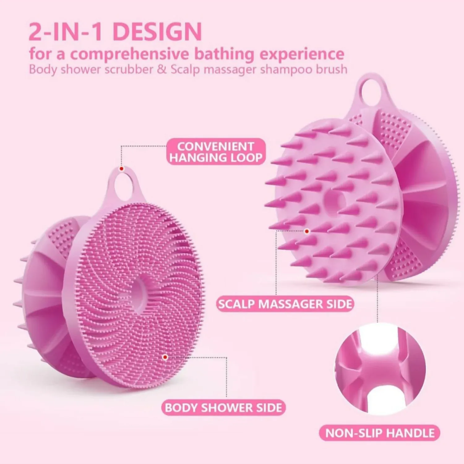 Silicone Body Scrubber – Gentle Exfoliation & Massage Tool - Detailed Feature View 3
