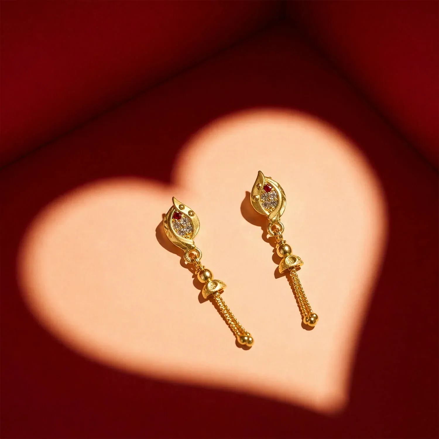 Traditional Gold Plated Earrings – Ethnic Jewelry with Elegant Design - Detailed Feature View 3