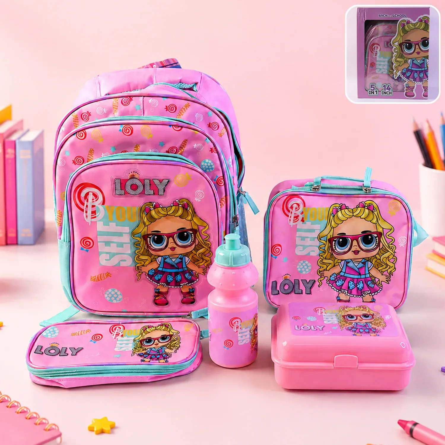 Premium Kids School Bag Set – 5-in-1 Combo for School | Little Fashionistas - Buy Online at Alikart
