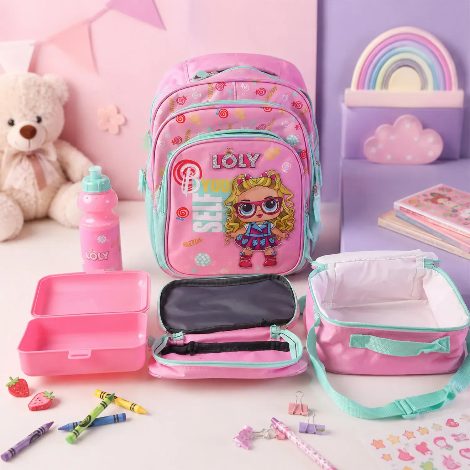 Kids School Bag Set – 5-in-1 Combo for School | Little Fashionistas - Detailed Feature View 5