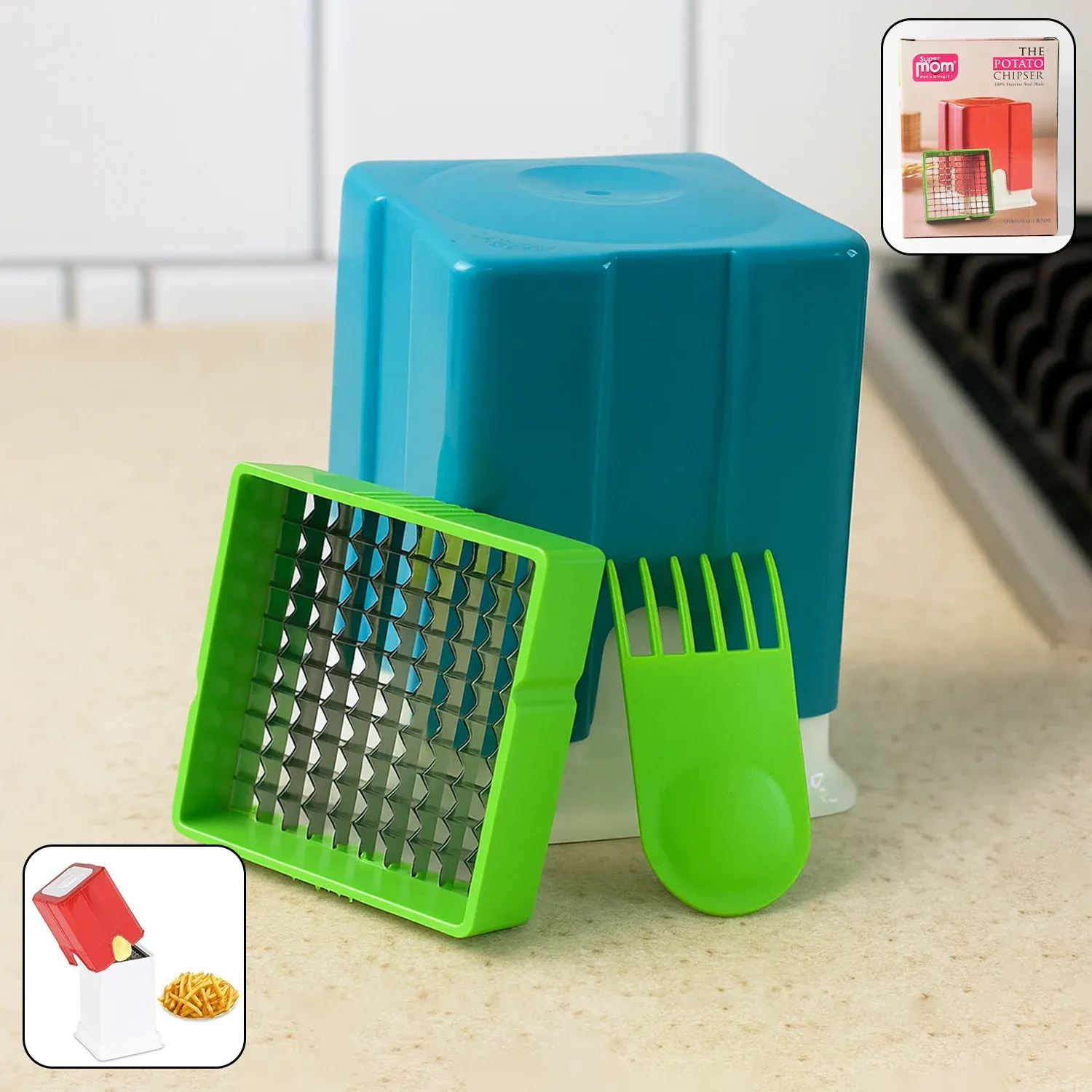 Premium Potato Chipper Cutter – Stainless Steel French Fry Slicer - Buy Online at Alikart