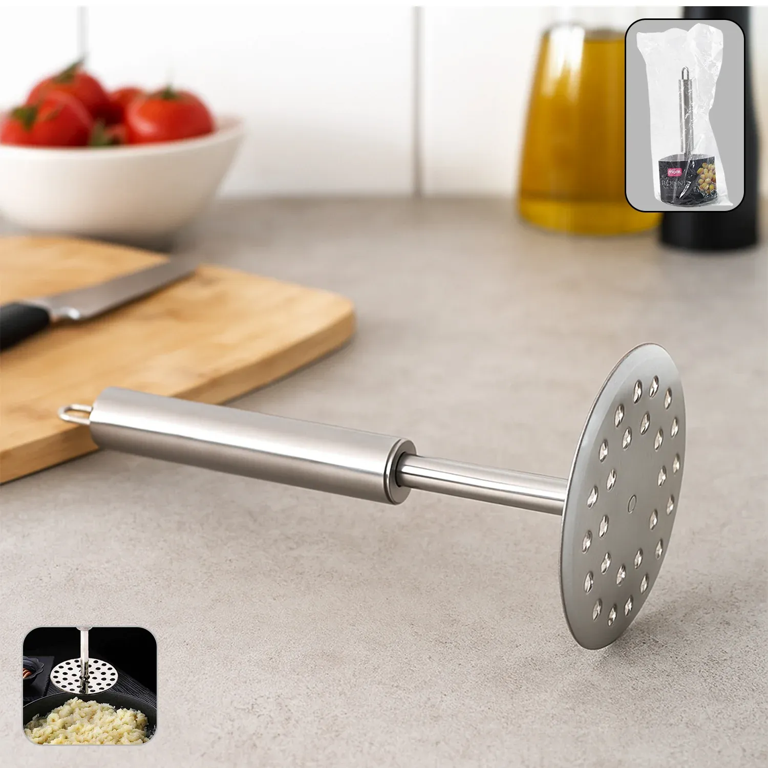 Premium Stainless Steel Potato Masher – Heavy Duty & Ergonomic Handle - Buy Online at Alikart