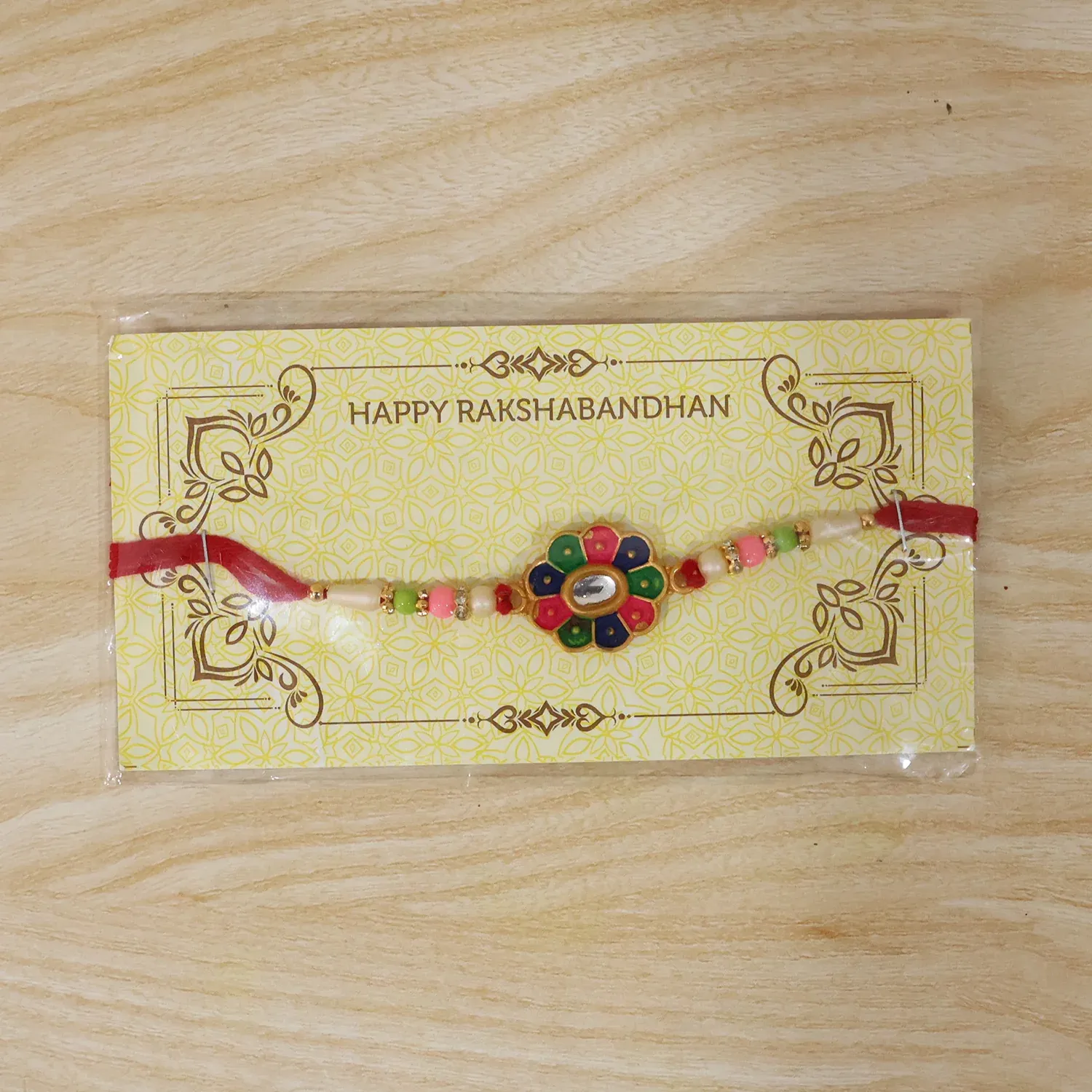 Multicolor Flower Rakhi – Elegant Festive Design for Brothers - Detailed Feature View 5