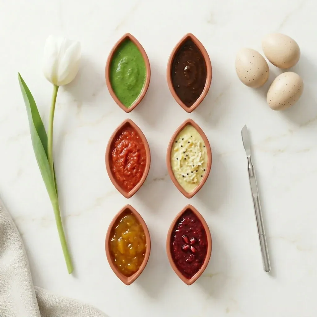 Terracotta Chutney Bowls – Natural Handmade Serving Set - Detailed Feature View 1