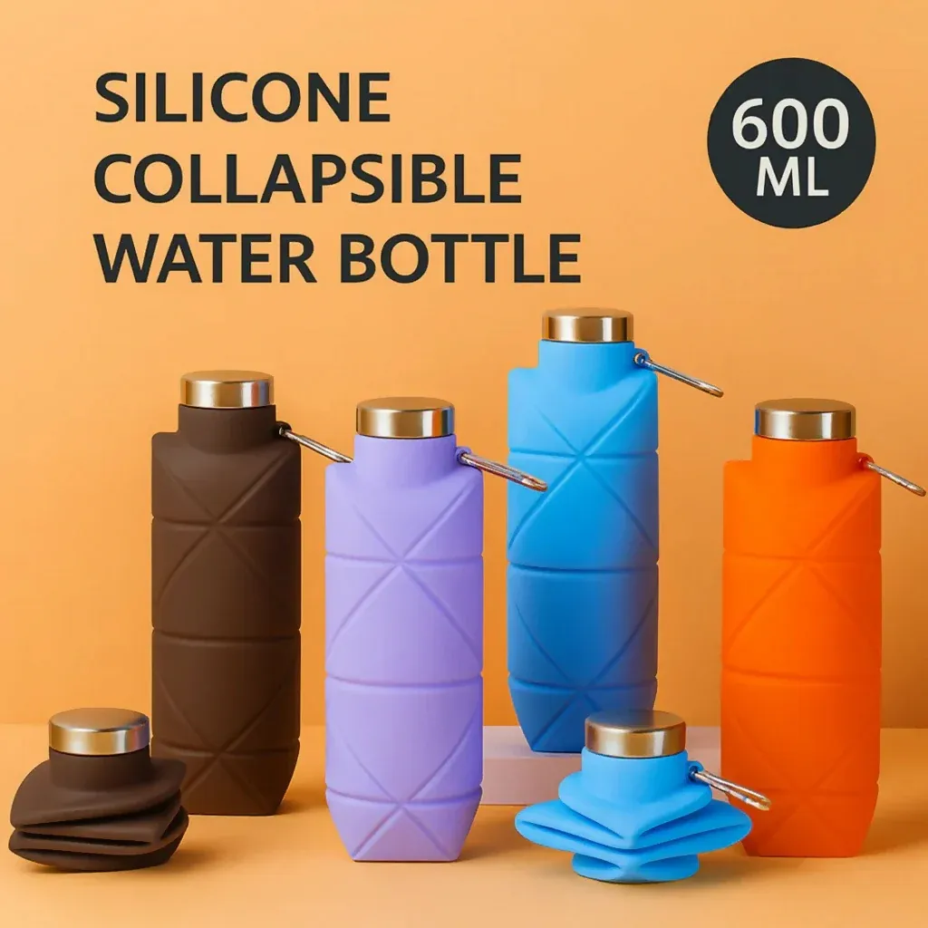 Travel-friendly Collapsible Silicone Water Bottle – Leakproof & Space-saving - Detailed Feature View 2