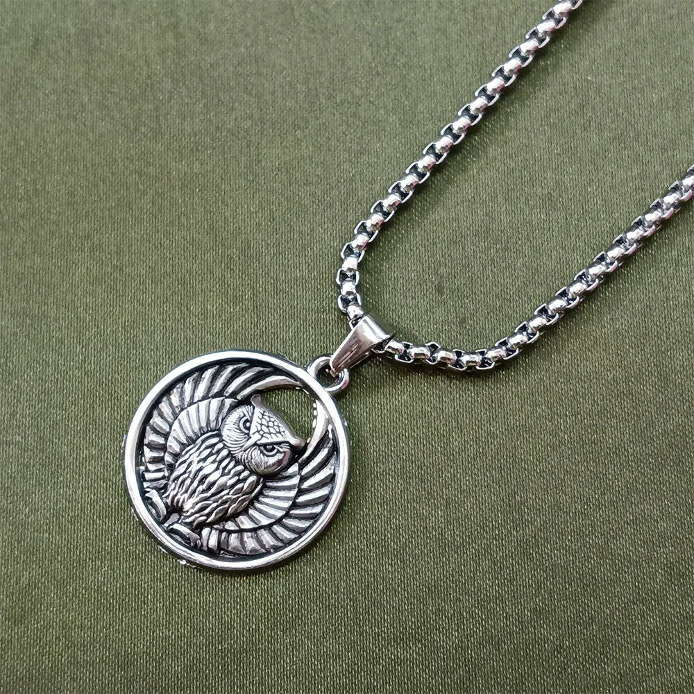Premium Owl Chain Pendant – Stylish Men's Wisdom Symbol Necklace - Buy Online at Alikart