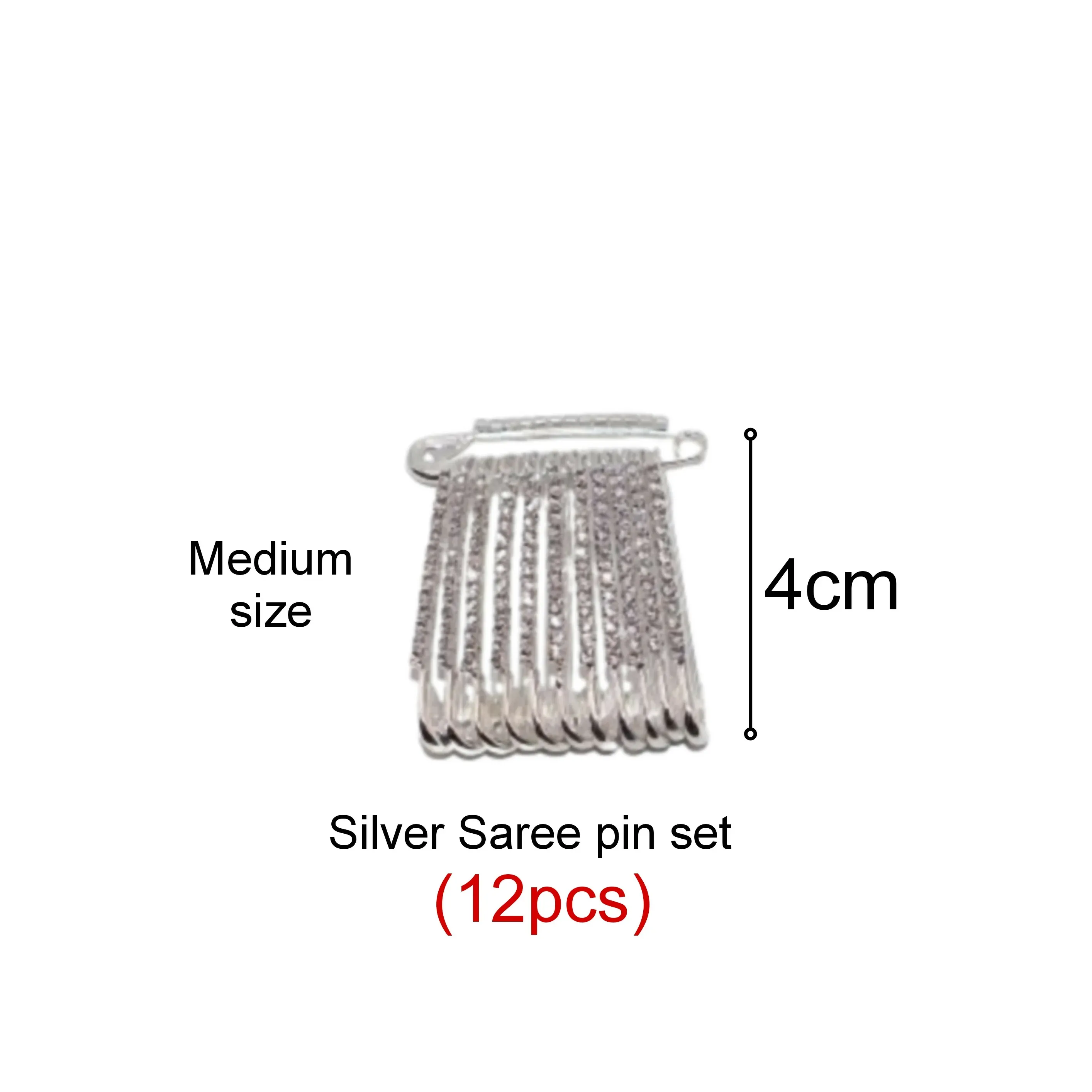 Premium Safety Pin Brooch – Silver Crystal Rhinestone with Dangle Pins - Buy Online at Alikart