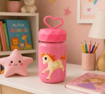 Unicorn Glass Water Bottle – Leakproof 340ml for Kids & School