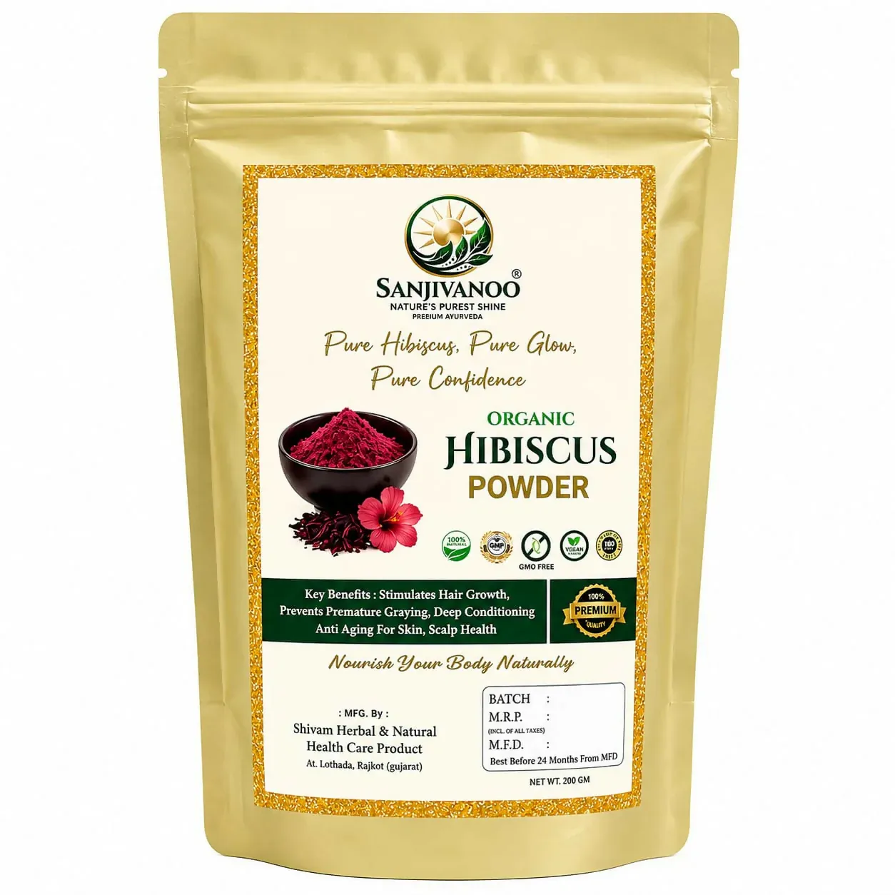 Sanjivanoo Hibiscus Powder Hair Growth Skin Care Herbal (200 GM) - Detailed Feature View 6