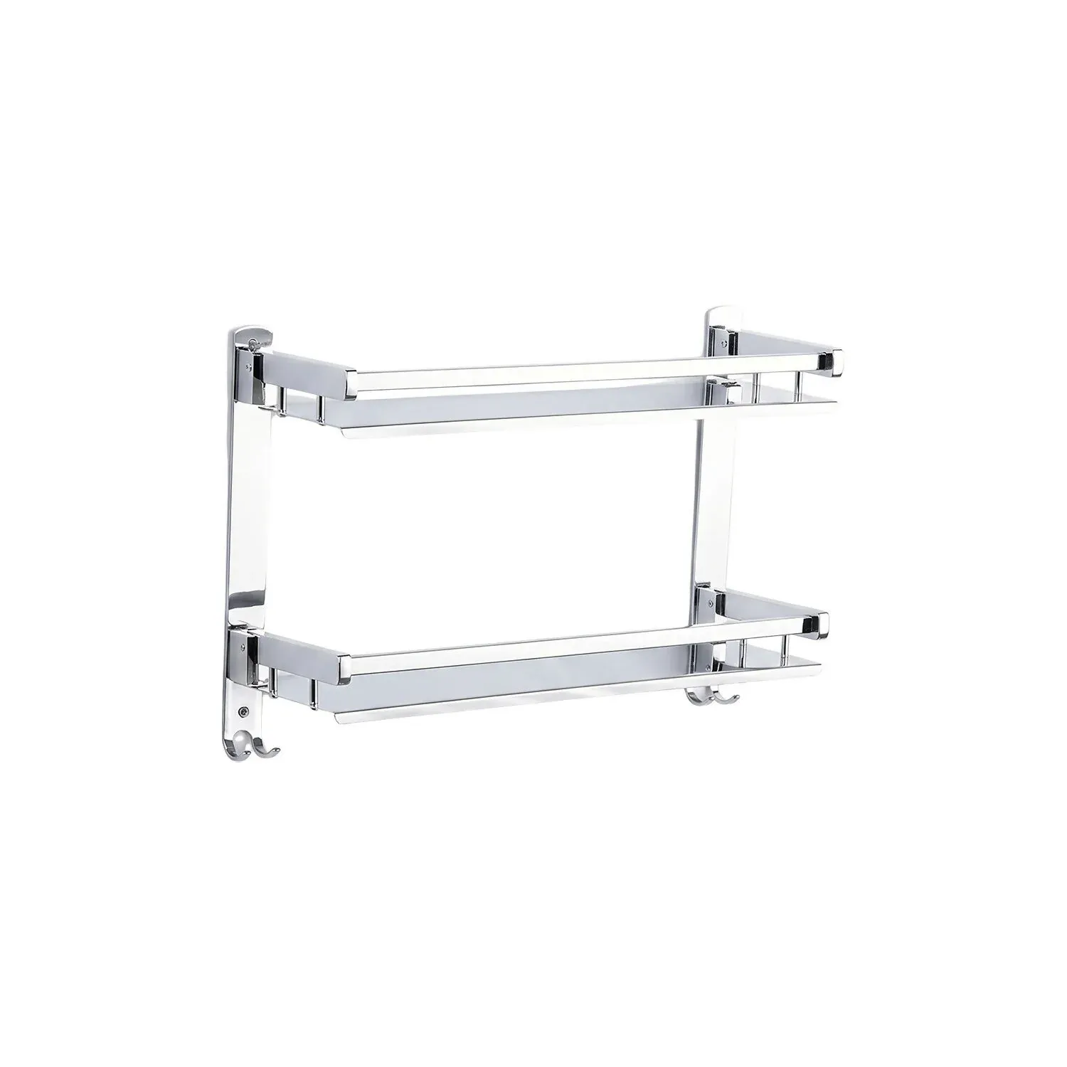 Wall Mount Bathroom Rack – Stylish 2-Layer Stainless Steel Storage - Detailed Feature View 4