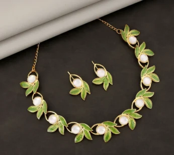 American Diamond Gold-Toned Floral Drop Set – Elegant Design