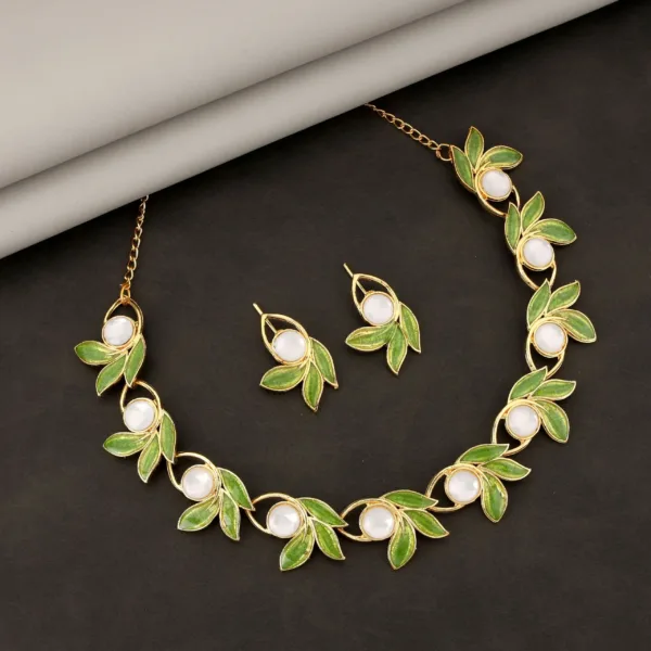 American Diamond Gold-Toned Floral Drop Set – Elegant Design