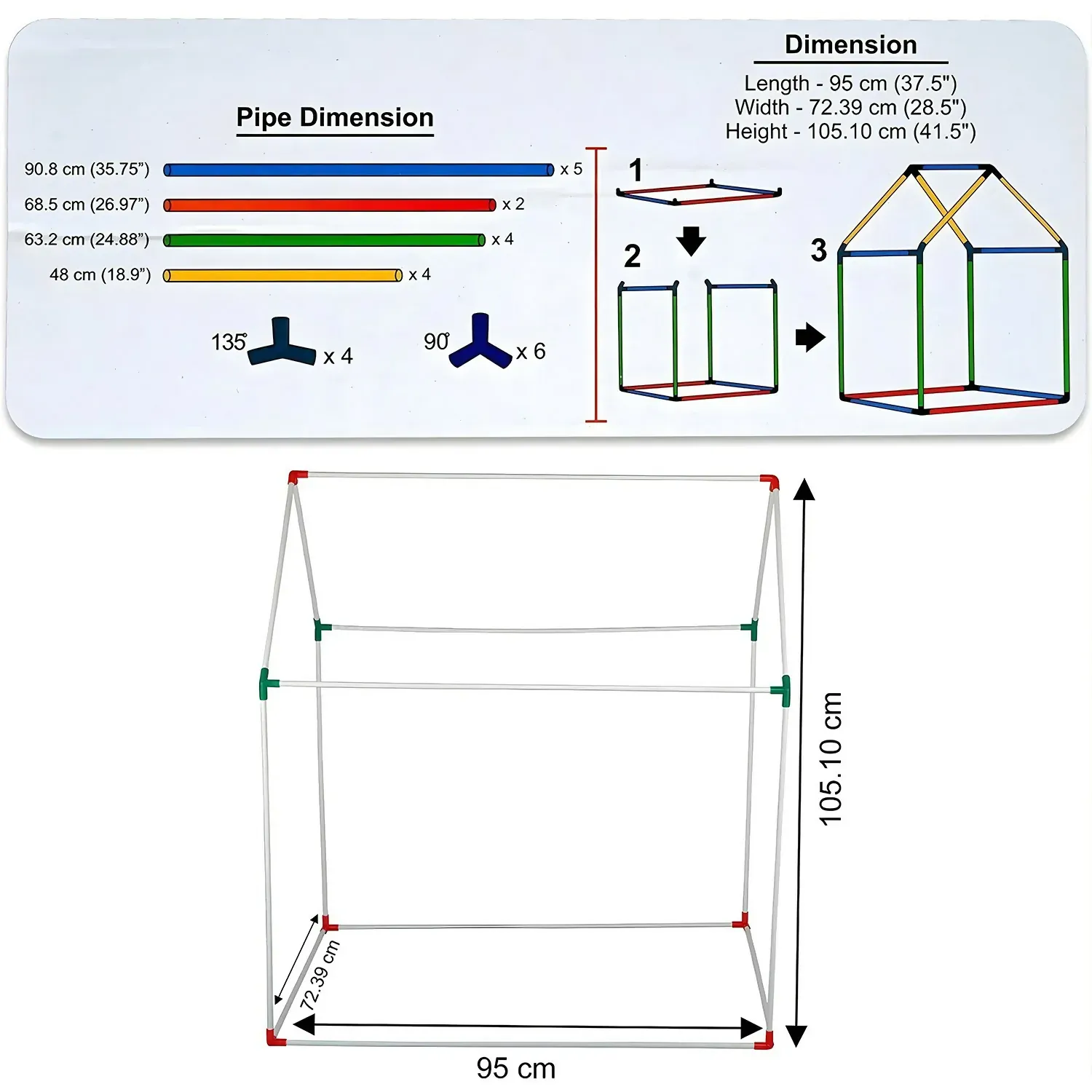 Kids Play Tent House – Panda Theme Foldable Fun - Detailed Feature View 6