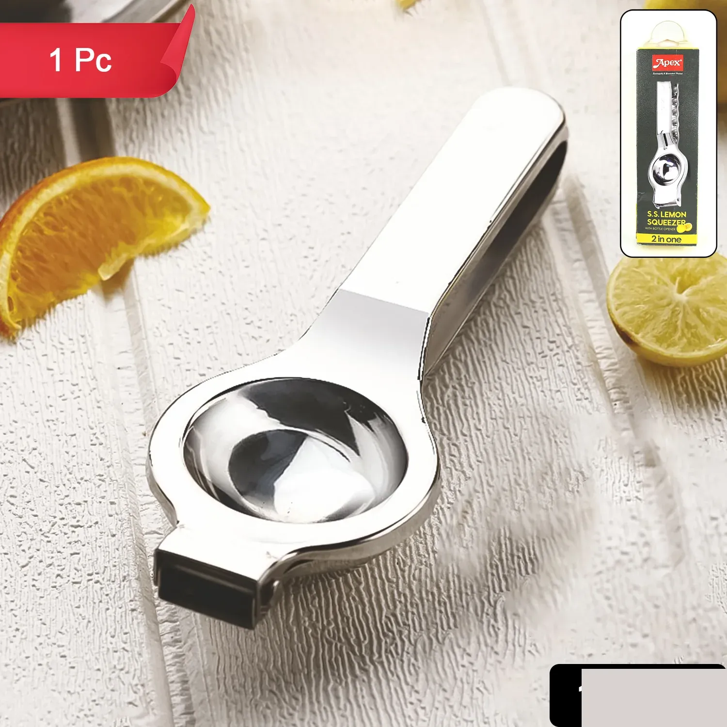 Stainless Steel Lemon Press – Heavy Duty Juicer with Ergonomic Handle - Detailed Feature View 1