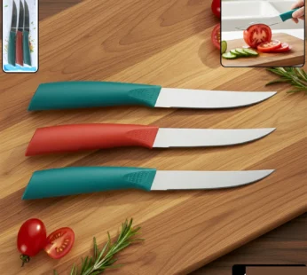 Stainless Steel Fruit Knife Set – Sharp & Ergonomic 3-Piece