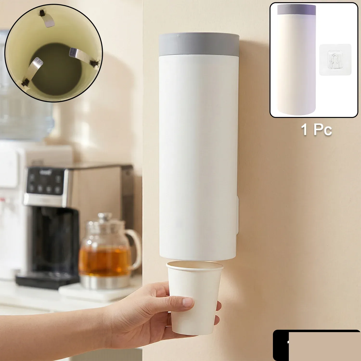 Premium Wall Mounted Cup Holder – Space-Saving Dispenser for Hygienic Storage - Buy Online at Alikart