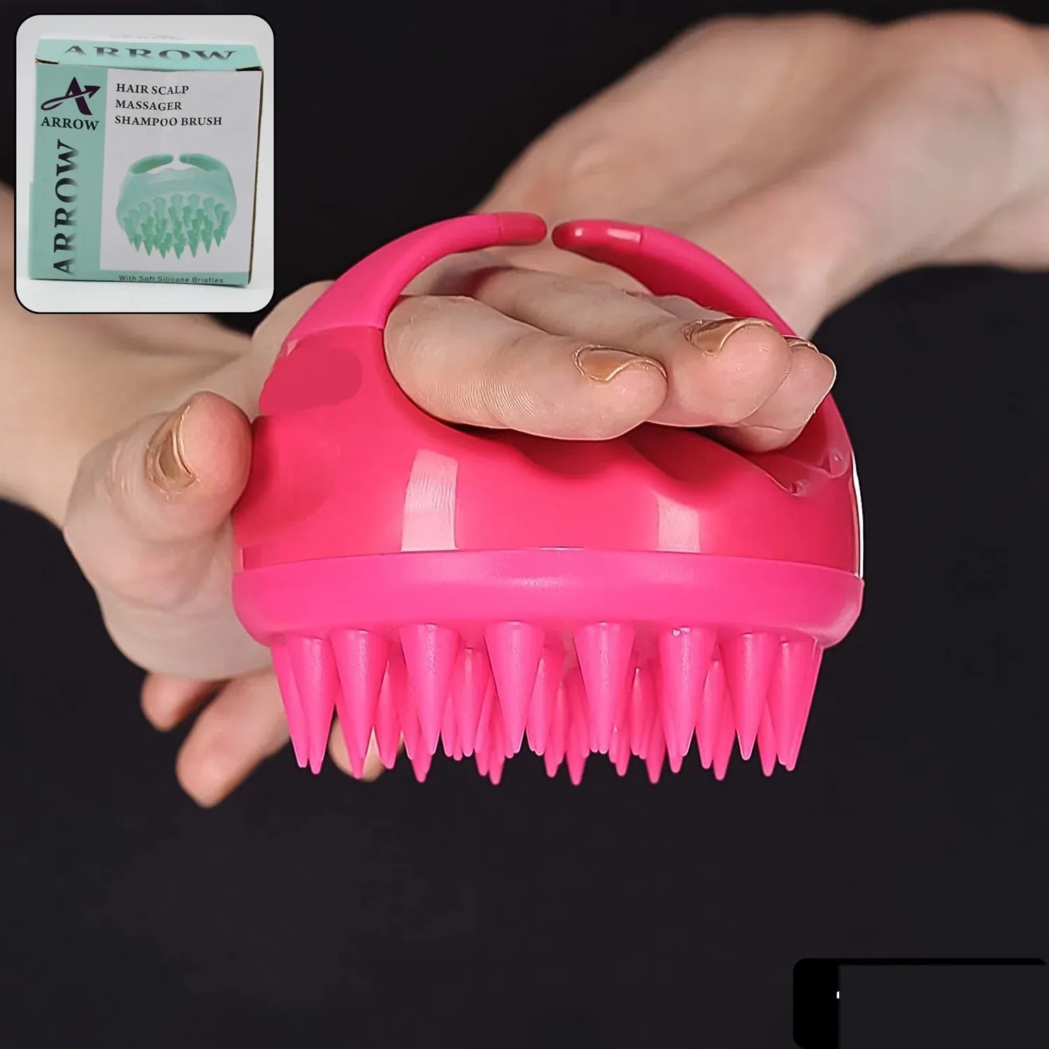 Scalp Massager Comb – Soft Silicone Brush for Hair Health | Velvet Wellness - Detailed Feature View 2