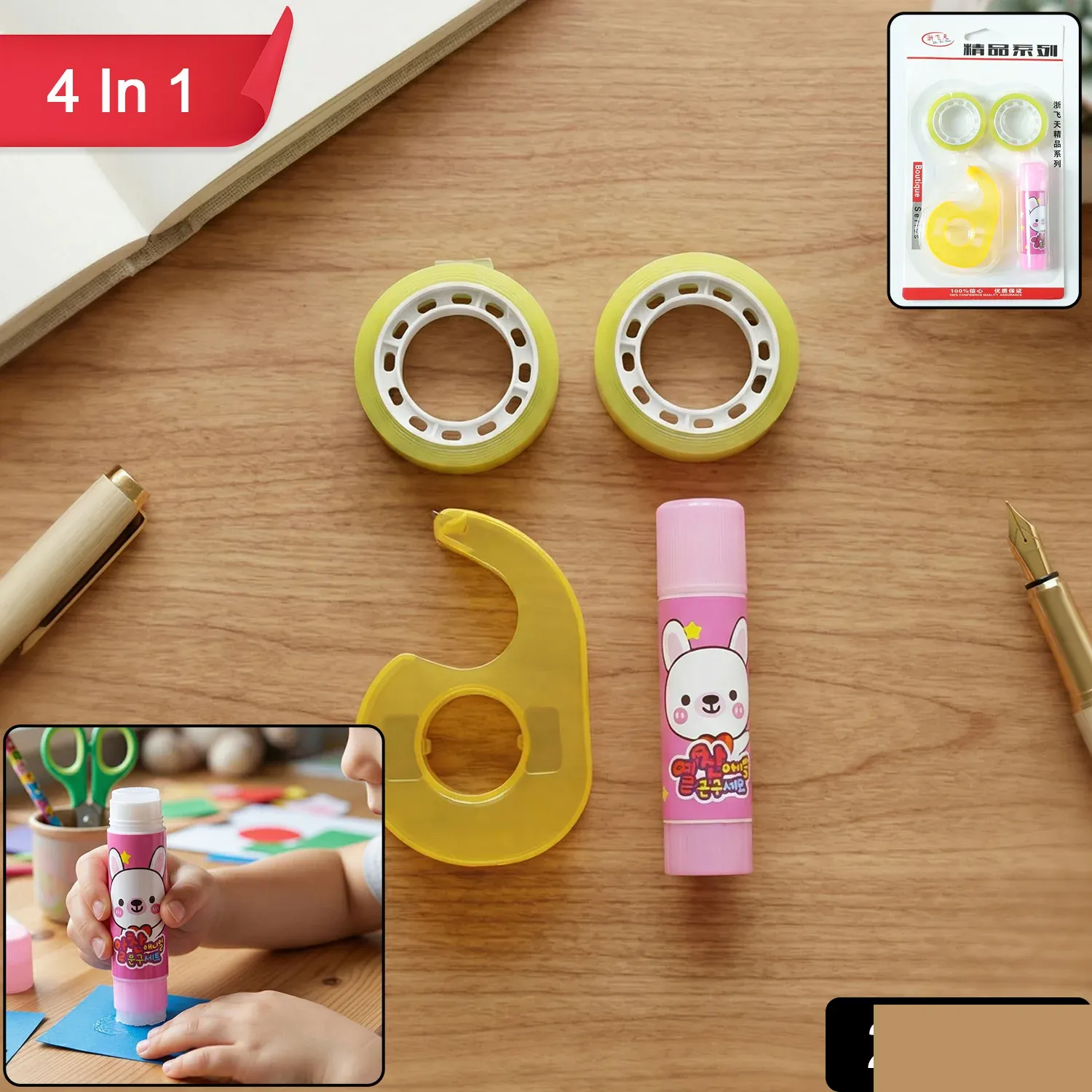 Premium 4 in 1 Stationery Kit – Multipurpose School & Office Supply - Detailed Feature View 1