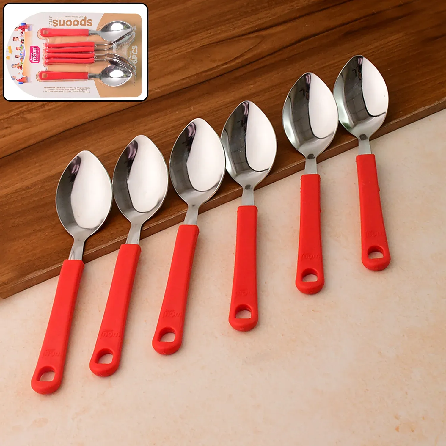 Premium Stainless Steel Table Spoon Set – Durable, Comfortable Grip (6 Pc) - Buy Online at Alikart