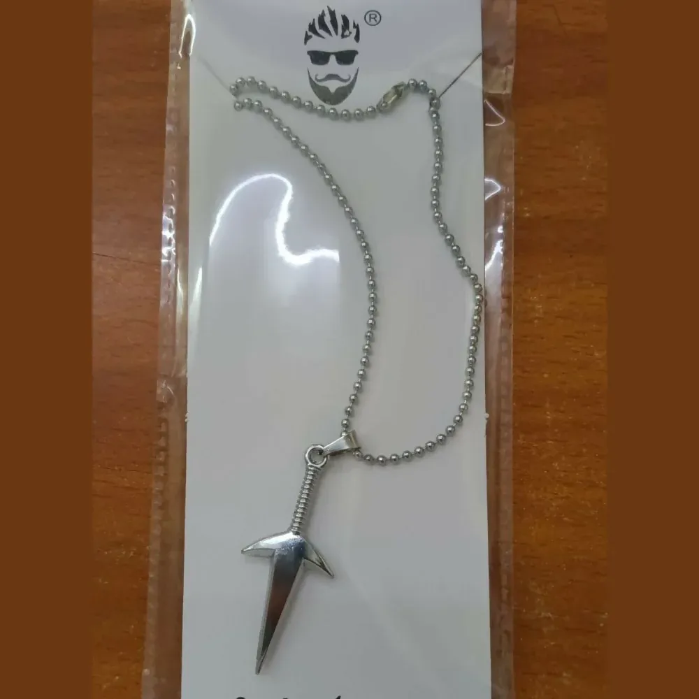Silver Tone Arrow Chain Pendant – Stylish Men's Accessory - Detailed Feature View 6