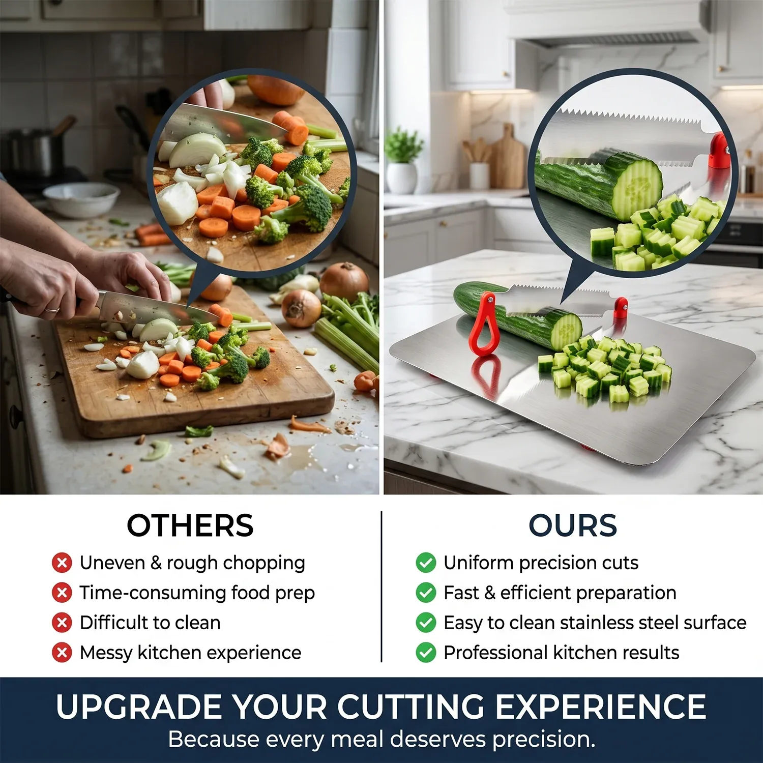 Stainless Steel Multipurpose Chopping Board – Hygienic & Durable for Kitchen - Detailed Feature View 2