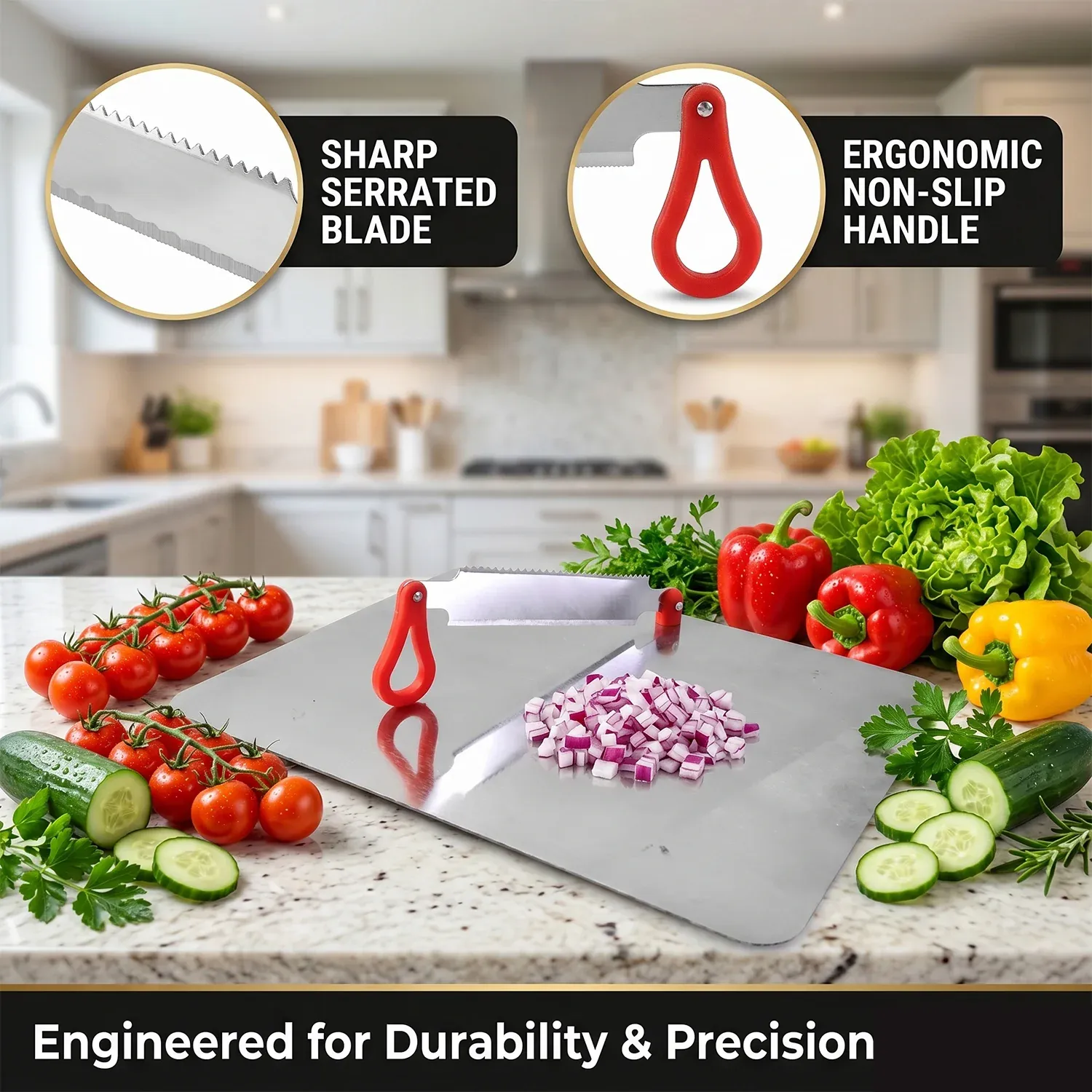 Stainless Steel Multipurpose Chopping Board – Hygienic & Durable for Kitchen - Detailed Feature View 6