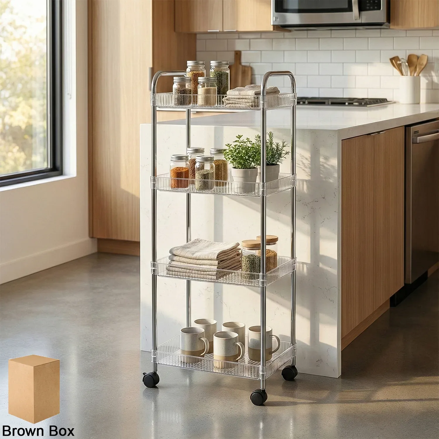 Premium 4 Layer Storage Trolley with Wheels – Multipurpose Organizer Cart - Buy Online at Alikart